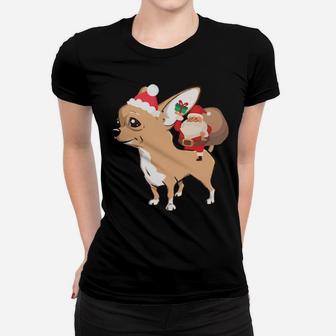 Santa Riding Chihuahua Pajama Women T-shirt - Monsterry UK