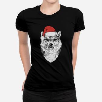 Santa Shiba Inu Dog Ugly Christmas Women T-shirt | Crazezy UK