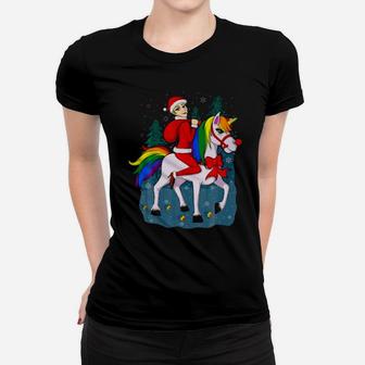 Santa Woman With Unicorn Women T-shirt - Monsterry UK