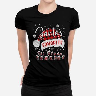 Santa's Favorite 1St Grade Teacher Women T-shirt - Monsterry UK