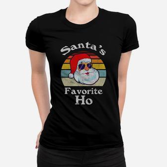 Santa's Favorite Ho Funny Christmas Retro Style Santa Claus Women T-shirt | Crazezy