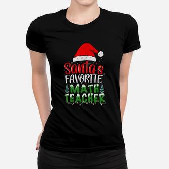 Santa's Favorite Math Teacher Christmas Women T-shirt | Crazezy