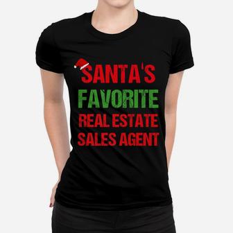 Santas Favorite Real Estate Sales Agent Christmas Shirt Women T-shirt | Crazezy DE