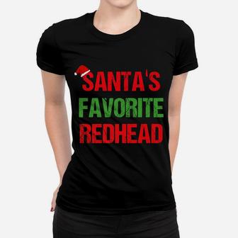 Santas Favorite Redhead Ginger Funny Christmas Shirt Women T-shirt | Crazezy UK