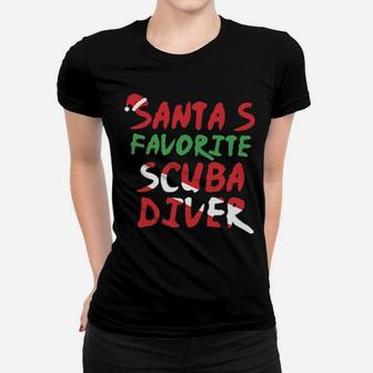 Santa's Favorite Scuba Diver Women T-shirt - Monsterry UK
