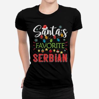 Santa's Favorite Serbian Women T-shirt - Monsterry DE