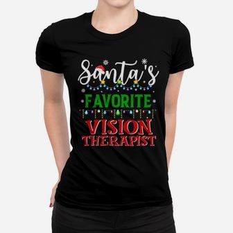 Santa's Favorite Vision Therapist Matching Family Xmas Women T-shirt - Monsterry