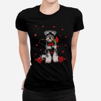 Schnauzer Dog Valentines Day Women T-shirt - Monsterry