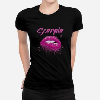 Scorpio Zodiac Birthday Pink Lips Women T-shirt | Crazezy AU