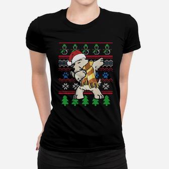 Scottish Terrier Dabbing Ugly Style Xmas Women T-shirt - Monsterry