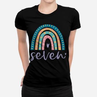Seven Year Old Rainbow Birthday Gifts For Girls 7Th Bday Women T-shirt | Crazezy
