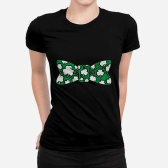 Shamrock Bow Tie Fancy Irish Clover Women T-shirt - Thegiftio UK