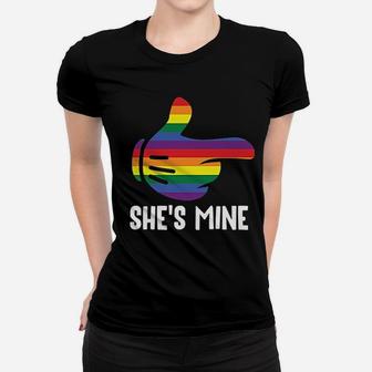 Shes Couple Rainbow Lgbt Pride Matching Funny Women T-shirt | Crazezy