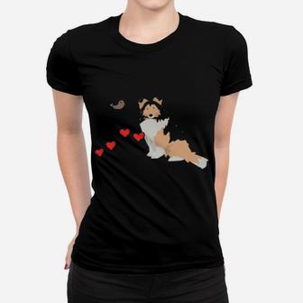 Shetland Sheepdog Valentines Day Sheltie Women T-shirt - Monsterry