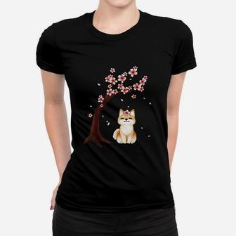 Shiba Inu Dog Japanese Cherry Blossom Sakura Flower Women T-shirt | Crazezy DE
