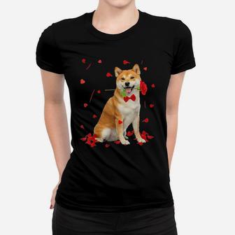 Shiba Inu Dog Valentines Day Women T-shirt - Monsterry