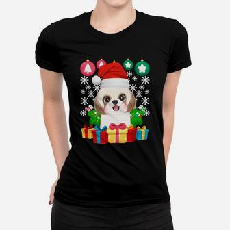 Shih Tzu Christmas Tree Ornament Cute Dog Lover Xmas Gifts Sweatshirt Women T-shirt | Crazezy