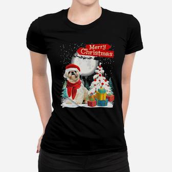 Shih Tzu Dog Santa Costume Xmas Women T-shirt - Monsterry
