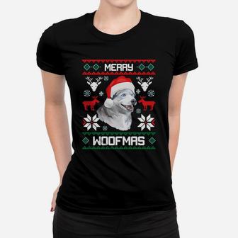 Siberian Husky Merry Woofmas Gift For Christmas Clothes Xmas Sweatshirt Women T-shirt | Crazezy CA