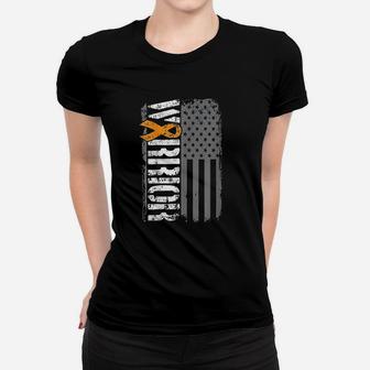 Sideways Awareness Ribbon Usa Flag Women T-shirt | Crazezy