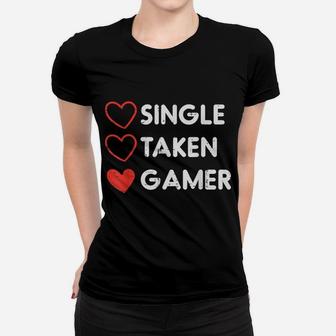 Single Taken Gamer Funny Valentines Day Gaming Men Boys Teen Women T-shirt | Crazezy AU