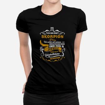 Skorpion Sternzeichen Stolz Frauen Tshirt für Damen, Spruch Tee - Seseable