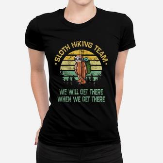 Sloth Hiking Team Retro Vintage Gift Zip Hoodie Women T-shirt | Crazezy UK