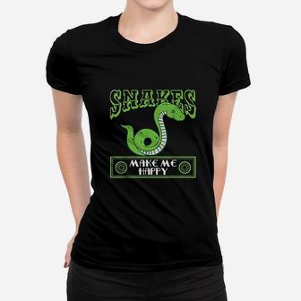Snakes Makes Me Happy Snake Lover Women T-shirt | Crazezy DE