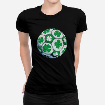 Soccer Ball Shamrock St Patricks Day Boys Men Sports Gifts Women T-shirt | Crazezy AU