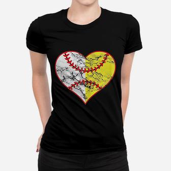 Softball Heart Women T-shirt | Crazezy UK