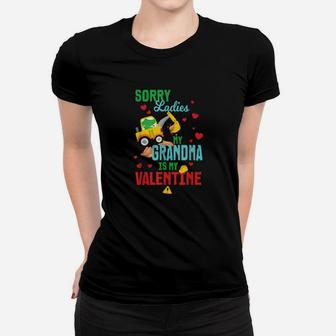 Sorry Ladies Grandma Is My Valentine Day Alligator Excavator Women T-shirt - Monsterry