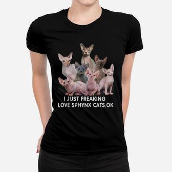 Sphynx Cat Lovers Sphinx Hairless Cat Mothers Day Funny Women T-shirt | Crazezy DE