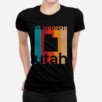 St George Utah Vintage Ut Retro Repeat Cutout Women T-shirt | Crazezy AU