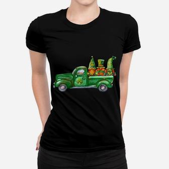 St Pat Gnomes In Truck St Patrick's Day Irish Luck Gnome Raglan Baseball Tee Women T-shirt | Crazezy