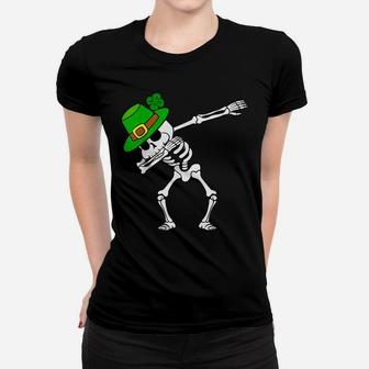 St Patrick's Day Dabbing Dab Skeleton Irish Fun Women T-shirt | Crazezy DE