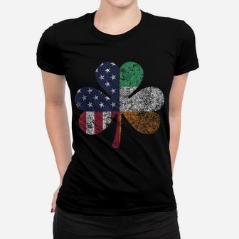 St Patricks Day Irish American Flag Shamrock Gift St Paddys Women T-shirt | Crazezy