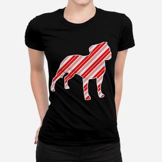 Staffordshire Pit Bull Terrier Peppermint Bark Christmas Dog Women T-shirt | Crazezy