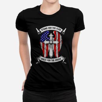 Stand For The Flag Kneel For The Cross Christian Women T-shirt - Monsterry CA