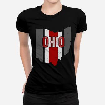 State Of Ohio Vintage Ohio Columbus Striped Distressed Women T-shirt - Monsterry AU
