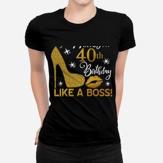 Stepping Into My 40Th Birthday Like A Boss Diamond Shoes Women T-shirt | Crazezy