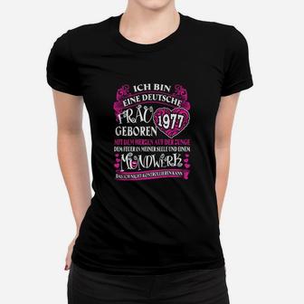 Stolz Deutsche 1977 Frauen Tshirt, Personalisiertes Geburtsjahr mit Spruch - Seseable