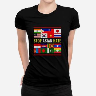 Stop Asian Hate Flag Women T-shirt | Crazezy