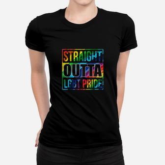 Straight Outta Lgbt Pride Lgbtq Rainbow Flag Pride Women T-shirt - Monsterry