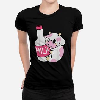 Strawberry Milk Kawaii Cow Cute Kids Teens Gift Women T-shirt | Crazezy