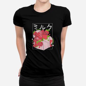 Strawberry Milk Shake Japanese Kawaii Gift Women T-shirt | Crazezy CA