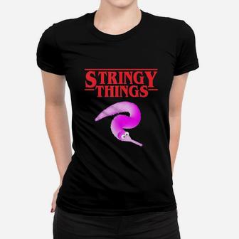 Stringy Things Fuzzy Magic Worm On A String Dank Meme Gift Women T-shirt | Crazezy