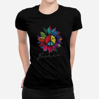 Sunflower Flower Rainbow Peace Women T-shirt | Crazezy AU