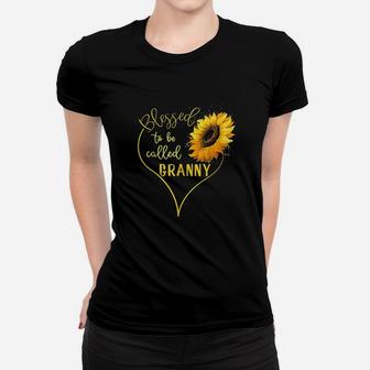 Sunflower Heart Blessed To Be Called Granny Women T-shirt | Crazezy AU