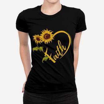 Sunflower Heart Christian Faith Graphics Design Flower Gift Women T-shirt | Crazezy CA