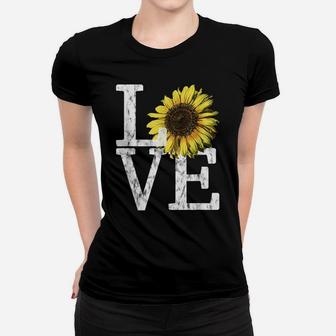 Sunflower Love Shirt Vintage Hippie Flower Nurse Mom Gift Women T-shirt | Crazezy